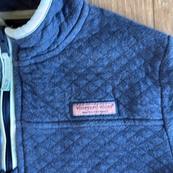 VINEYARD VINES GIRLS THE SHEP SHIRT QUILTED QUARTER ZIP SIZE LARGE/12 - Picture 2 of 4